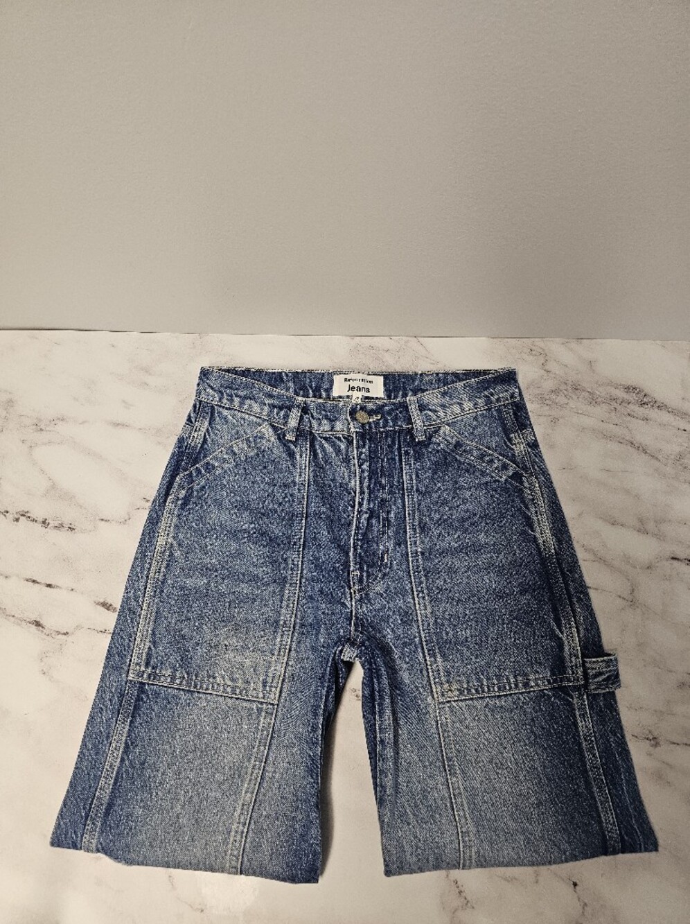 Reformation Jeans Kealy Carpenter High Rise Relaxed Straight Leg Blue Jeans 26 - Picture 5 of 9